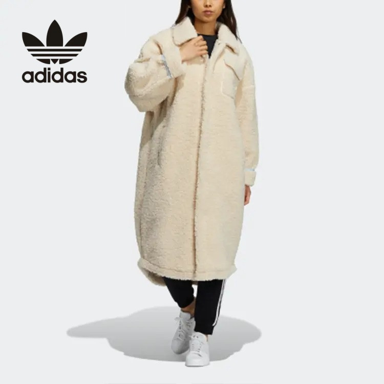 【adidas】Áo khoác lông cừu nữ Adidas ADICOLOR classic êm ái mềm mại phong cách Mỹ giữ ấm